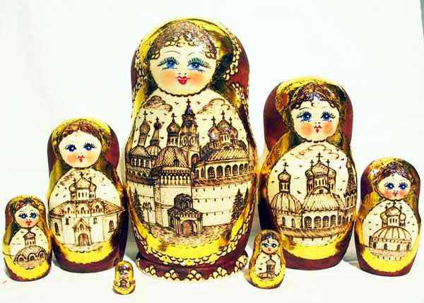 Burnt nesting doll