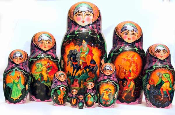 Nesting doll Ruslan and Ludmila, Sergiev Posad, 1998 