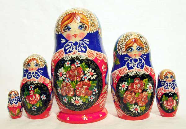 Painted nesting doll, Sergiev Posad, 1998 