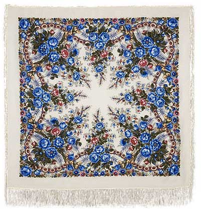 Russian Povlovo Posad woolen shawl