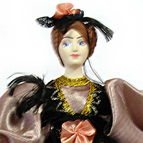 Rich woman in summer costume Russian traditional costume ornament doll