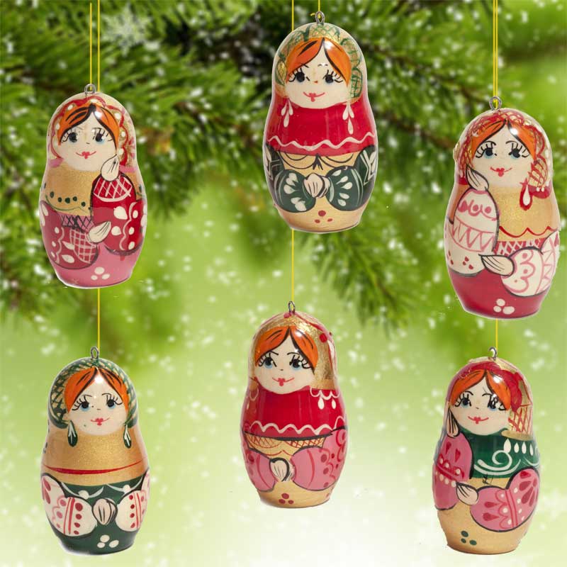 Russian Matryoshka Ornament Egg Doll Fair Trade Eco Christmas Pysanky Crossroads 