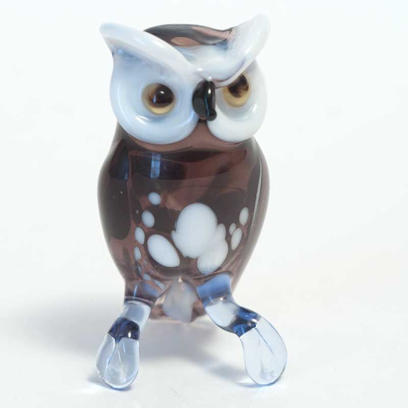 Glass Owl Figurine Glass Bird Figurine Glass Figurine