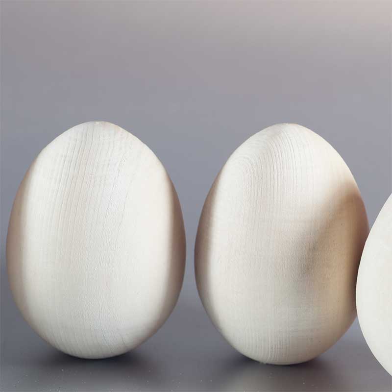 Set of 6 Wood Blank Unpainted Eggs