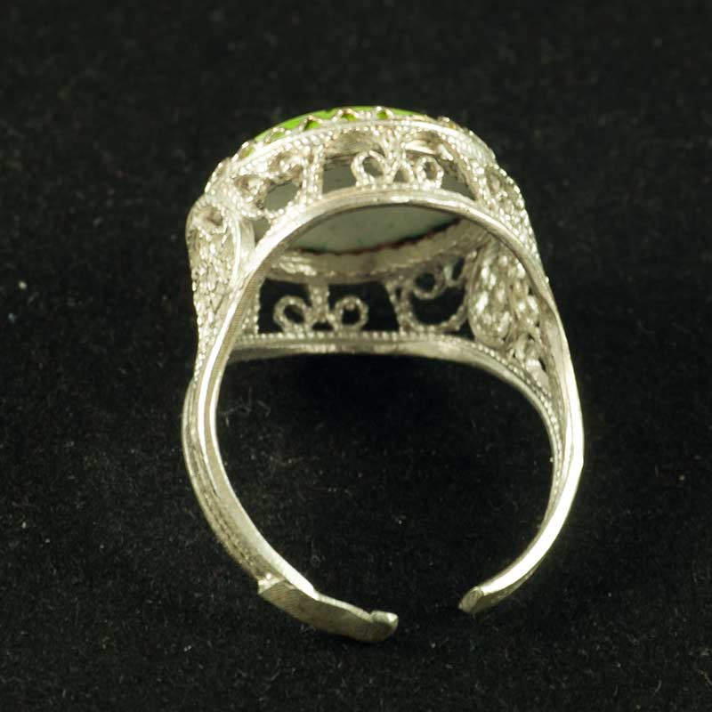 Enamel Ring Vasilisa Green in Finift Jewelry Enamel Rings category