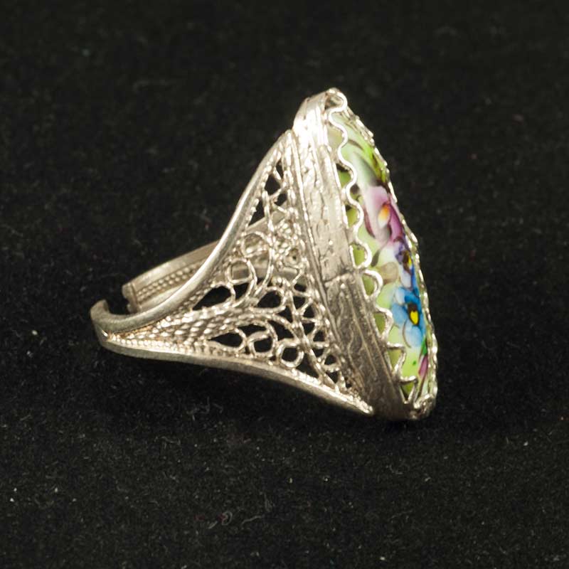 Enamel Ring Anastasia in Finift Jewelry Enamel Rings category
