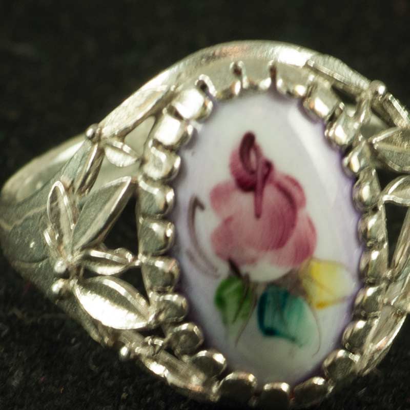 Enamel Ring Spring Violet in Finift Jewelry Enamel Rings category