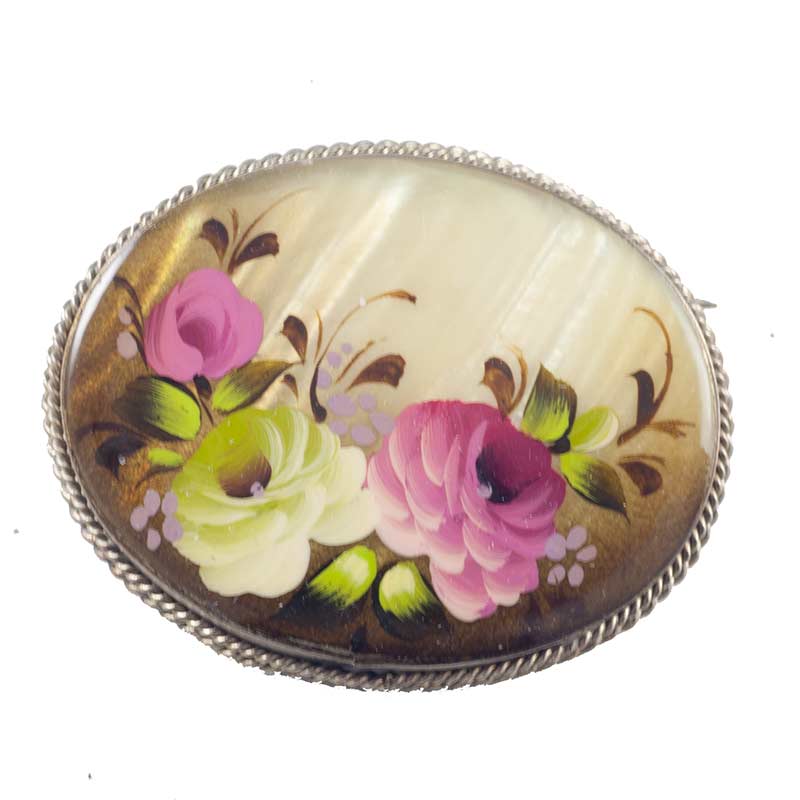 Mother of Pearl Brooch Roses in Mother-of-Pearl Jewelry Brooches category