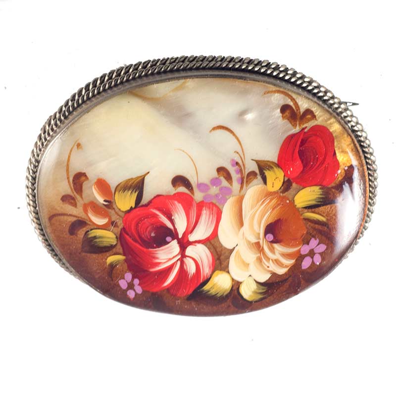 Roses in Mother-of-Pearl Jewelry Brooches category