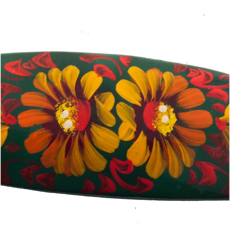 Barrett Yellow Deasies on Green in Zhostovo Jewelry Painted Hair-Slides category