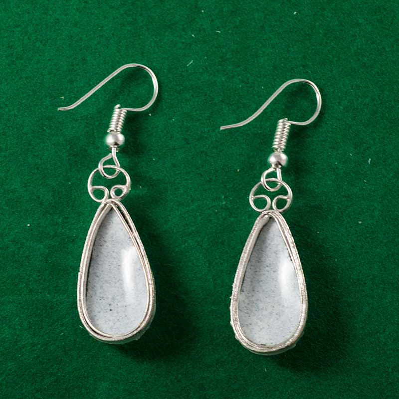 Finift Earrings Nocturn White in Finift Jewelry Earrings category