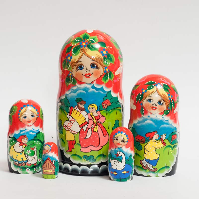 Matryoshka Russian Country Life in Nesting Dolls One-of-a-kind category