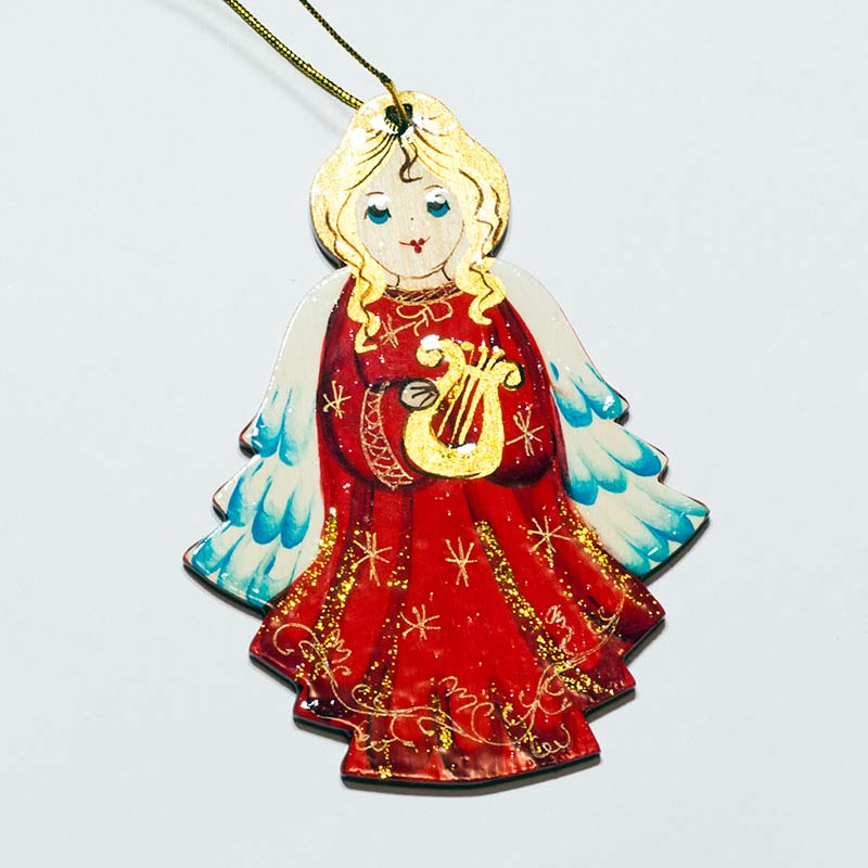 Christmas Figurine Angel - Christmas Ornaments - Russian Wooden Decoration