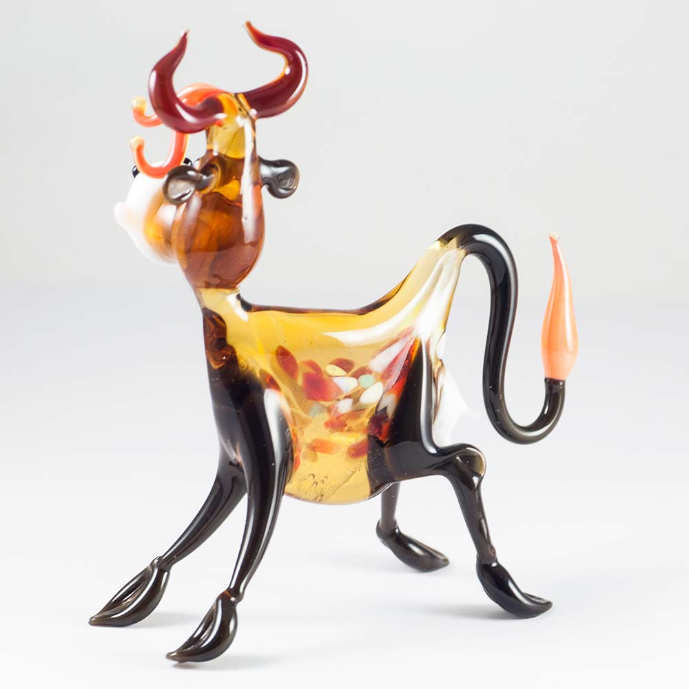 Glass Funny Cow in Glass Figurines Farm Animals category