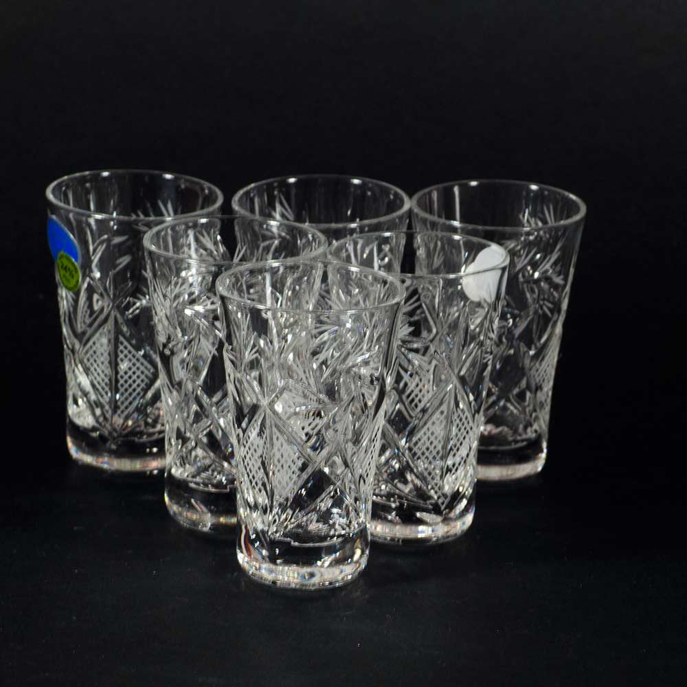 Faceted Shot Glass Ryumka Lafitnik Made in Russia Crystal Glass 1.7 fl oz 50 ml