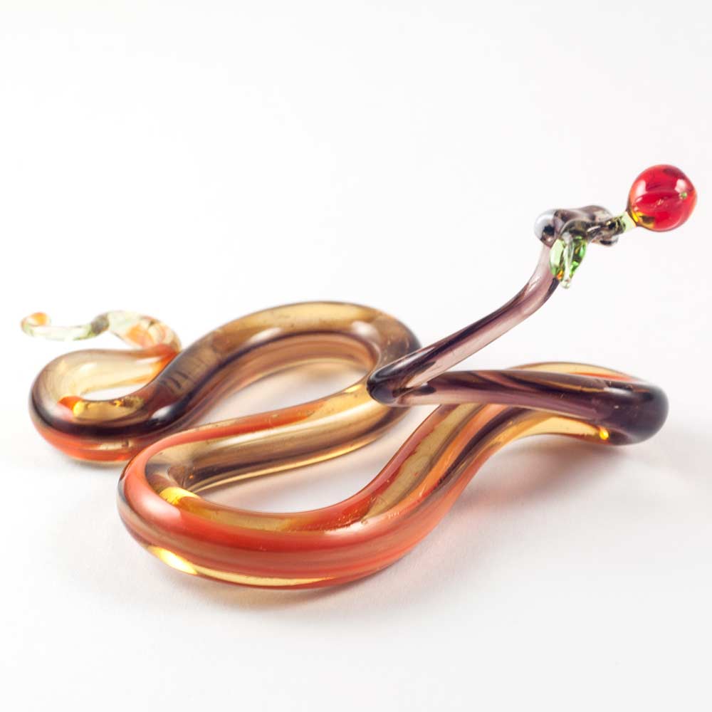 Glass Snake with Apple in Glass Figurines Reptiles category