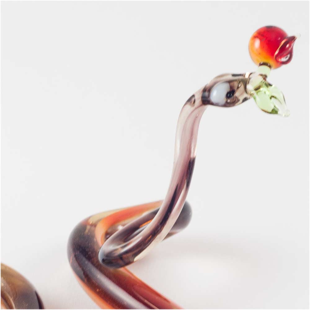 Glass Snake with Apple in Glass Figurines Reptiles category