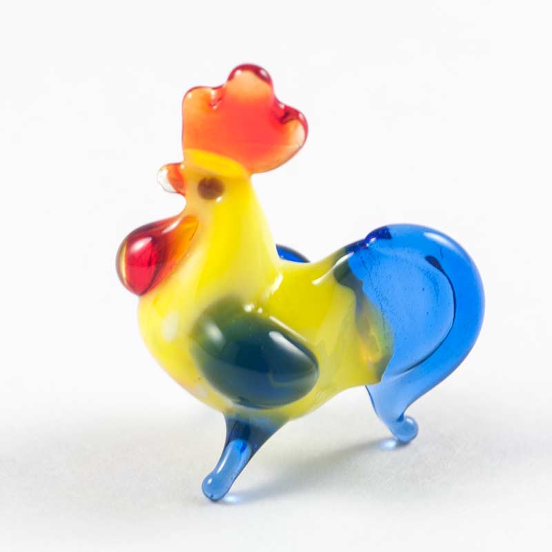 Small Glass Rooster in Glass Figurines Miniature Figurines category