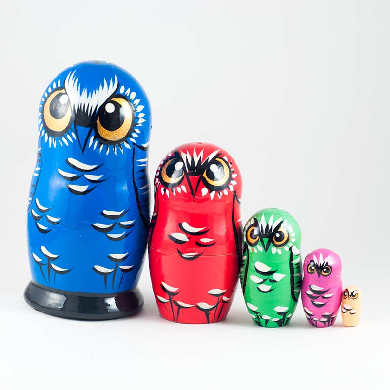 Matryoshka Blue Owl in Nesting Dolls Animals  category