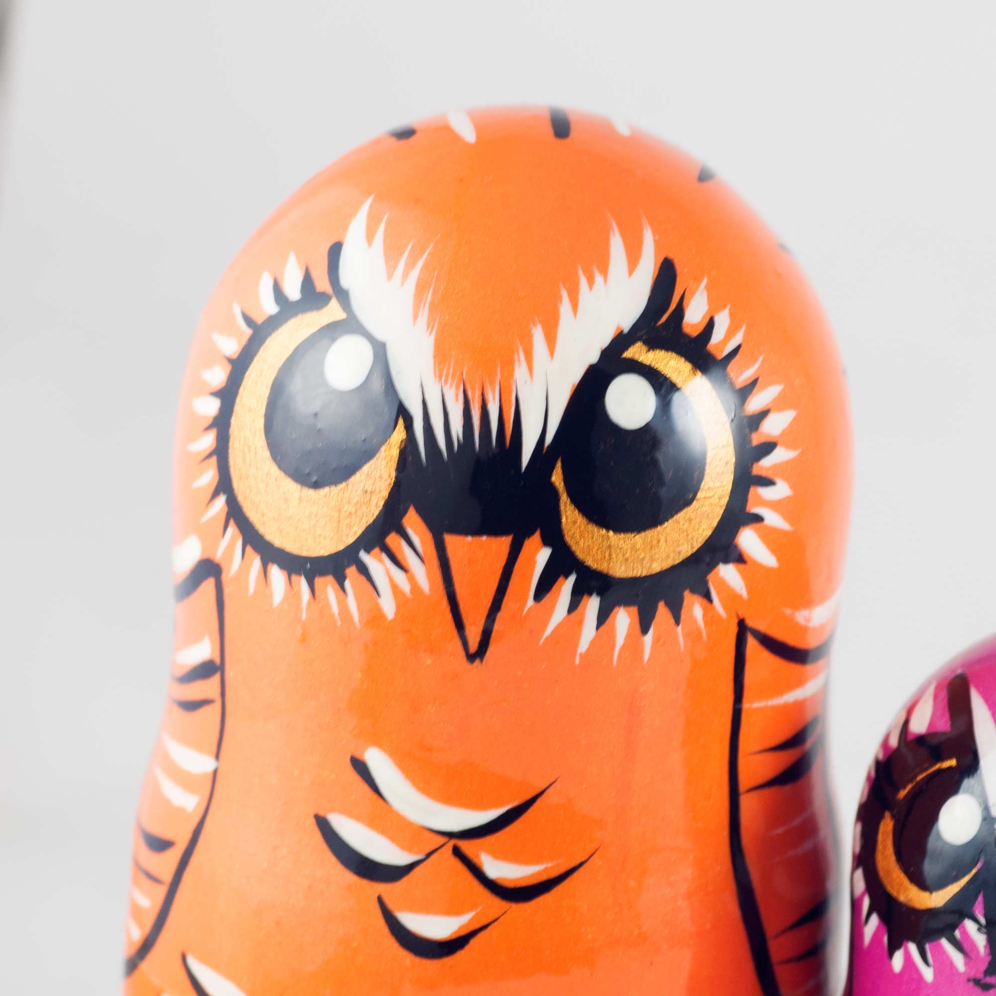 Matryoshka Orange Color Owl in Nesting Dolls Animals  category