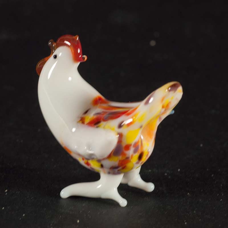White Glass Hen in Glass Figurines Birds category
