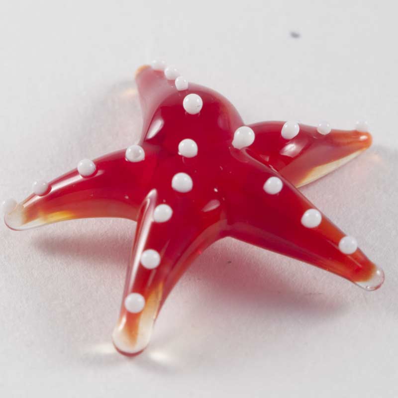 Red Starfish in Glass Figurines Miniature Figurines category