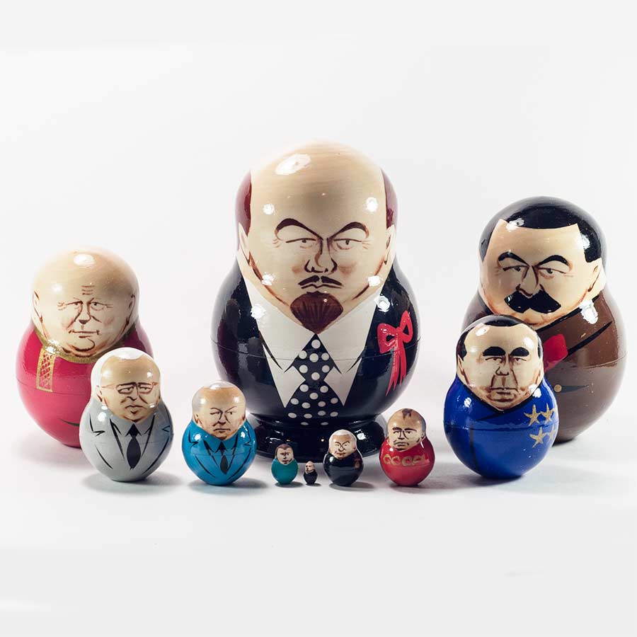 Lenin Nesting Doll 10 Pieces Set in Nesting Dolls Russian Presidents category