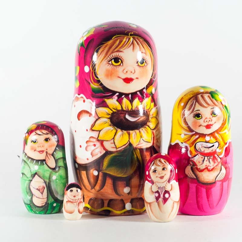 Matryoshka Alionka with Sunflower in Nesting Dolls Traditional Dolls category