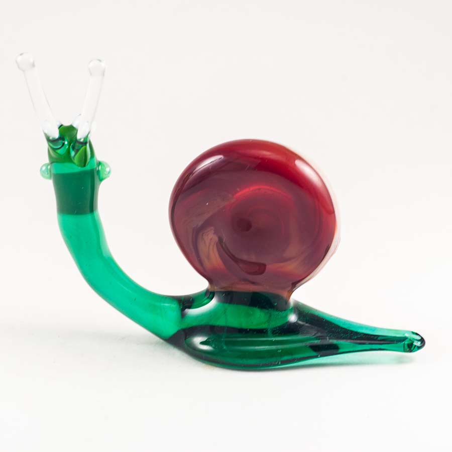 Glass Red Snail Figurine in Glass Figurines Insects category