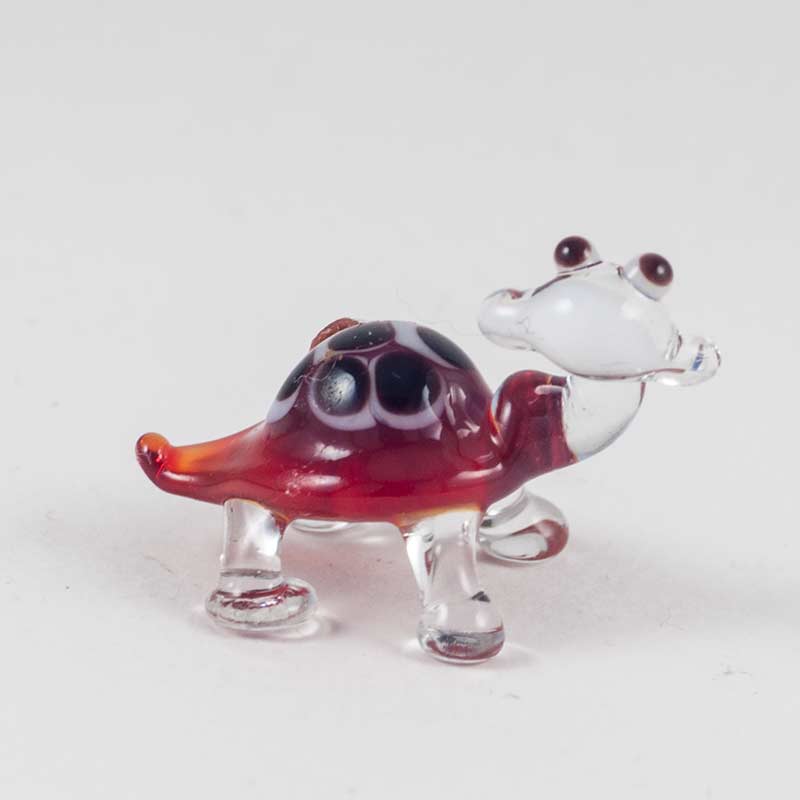 Turtle Mini Red in Glass Figurines Miniature Figurines category