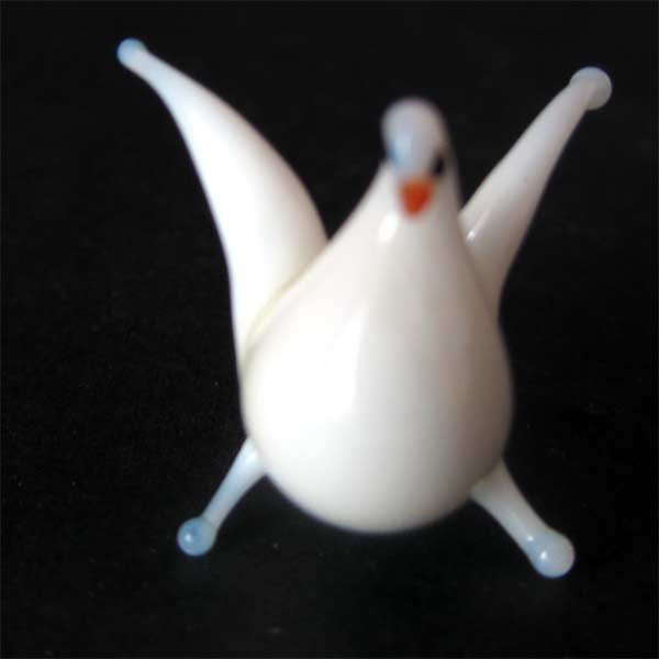 White dove glass figurine