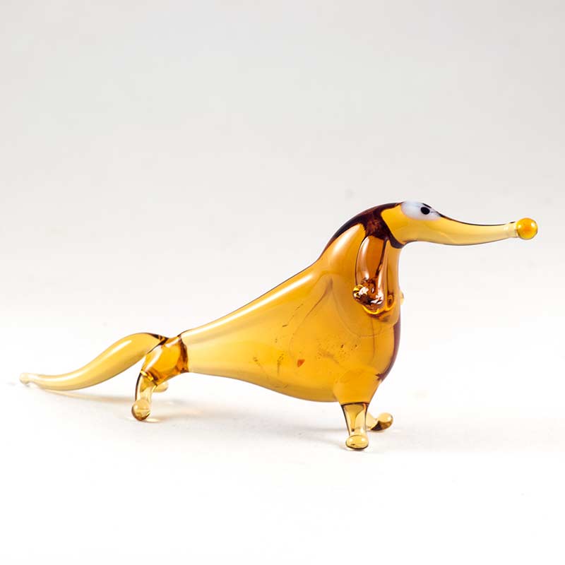 Brown Dachshund in Glass Figurines Dogs category