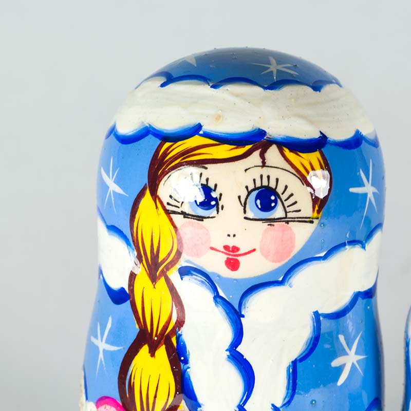 Matryoshka Snowmaiden in Blue Coat in Nesting Dolls Traditional Dolls category