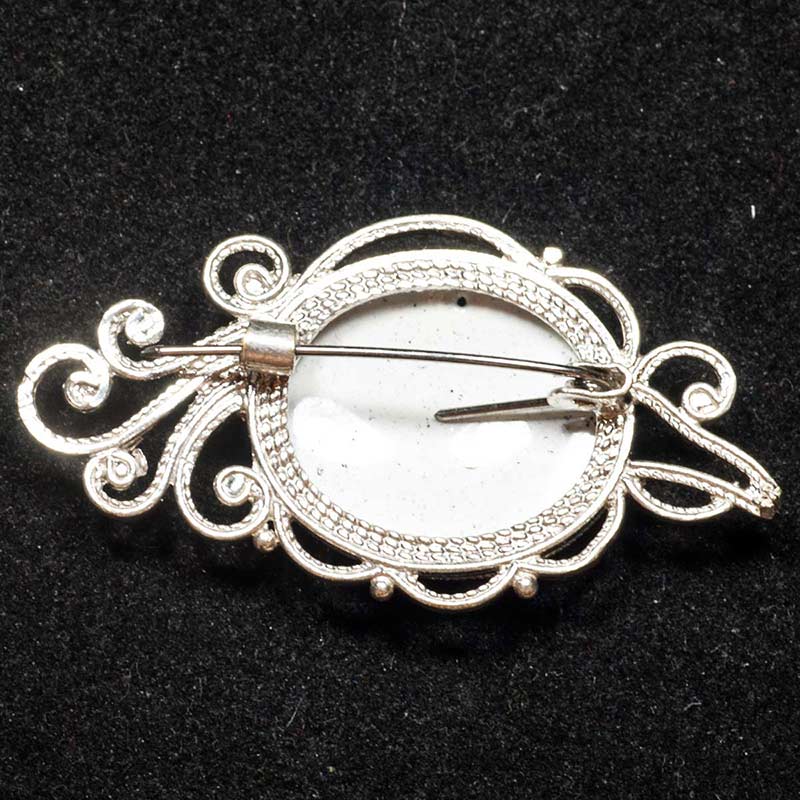 Enamel Brooch Twig White in Finift Jewelry Brooches category