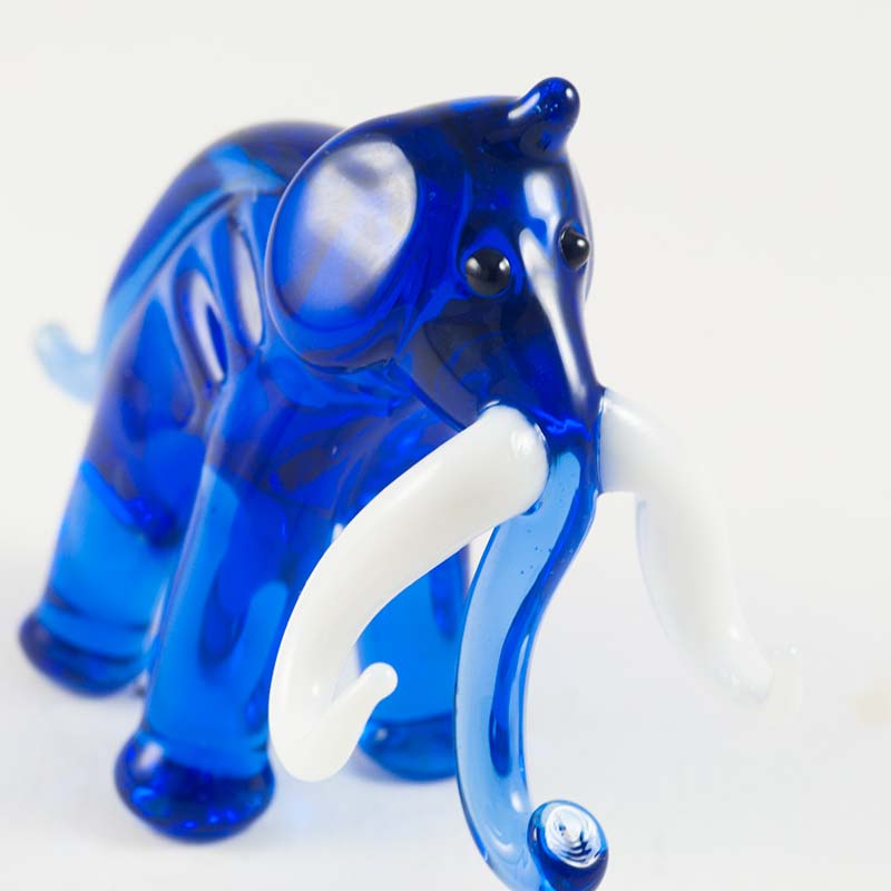 Blue Mammoth Figure in Glass Figurines Wild  Animals category