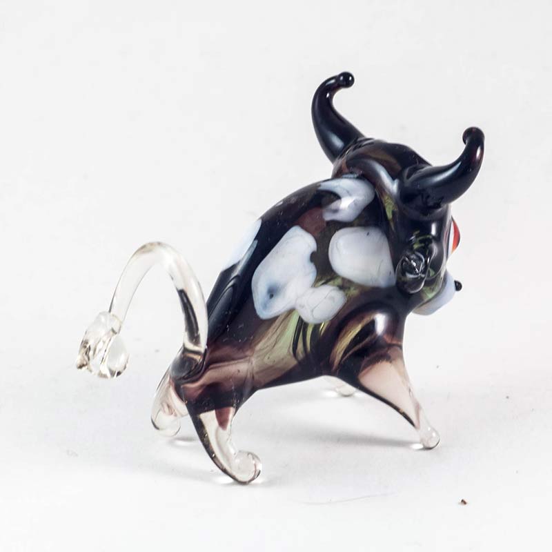 Glass Bull Figure in Glass Figurines Farm Animals category