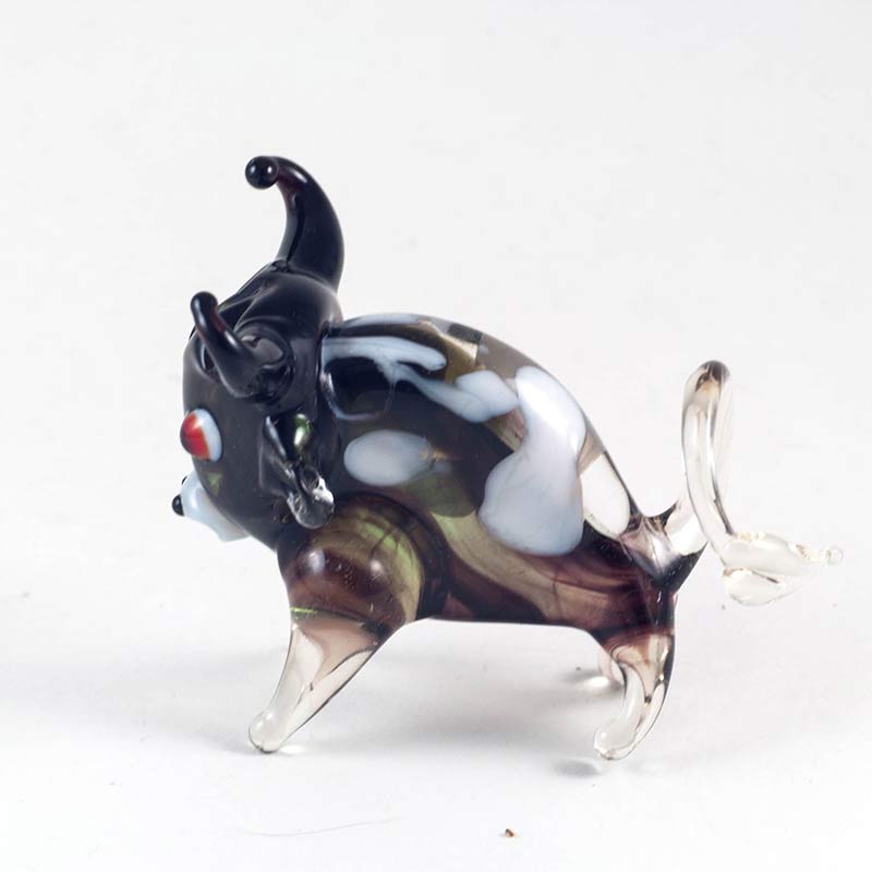 Glass Bull Figure in Glass Figurines Farm Animals category