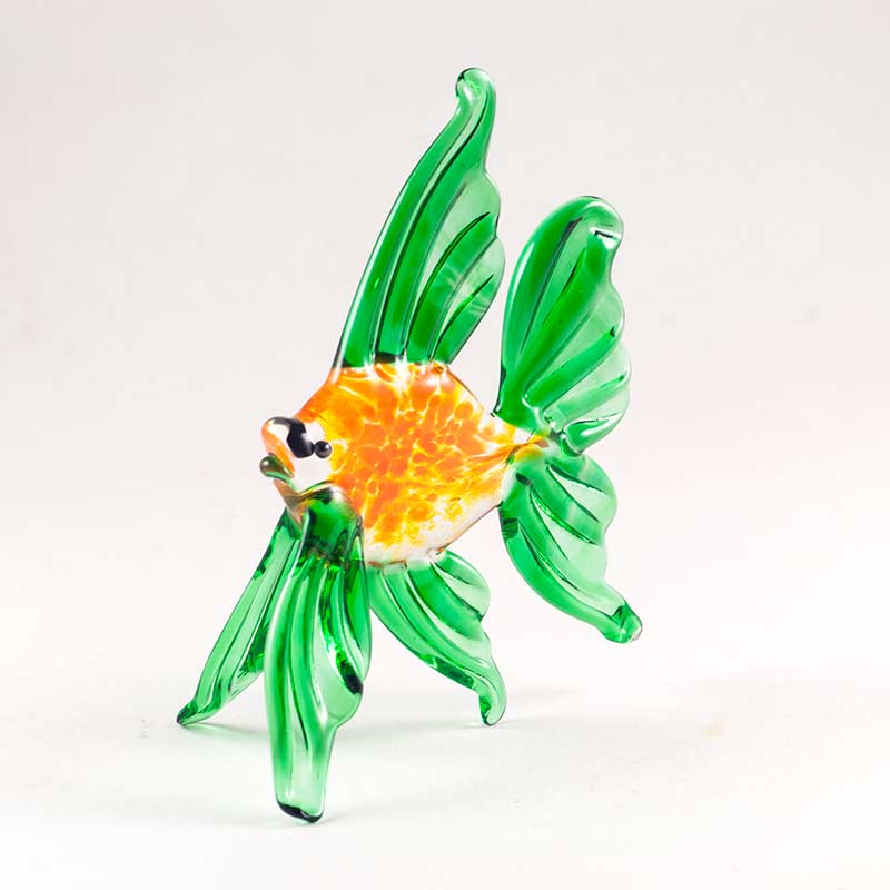 Glass Green Fish Figure in Glass Figurines Sea Life Creatures category