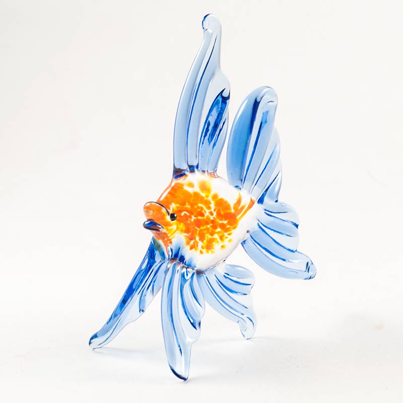 Glass Blue Fish Figure in Glass Figurines Sea Life Creatures category