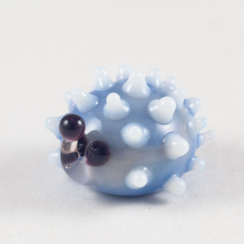 Glass Tiny White Hedgehog in Glass Figurines Miniature Figurines category