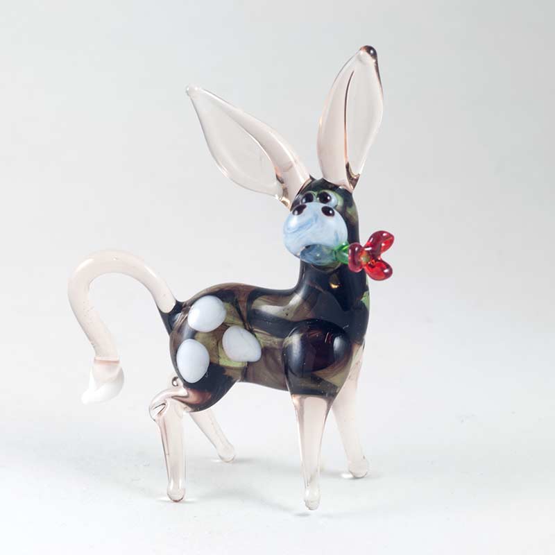 Donkey Glass Figure in Glass Figurines Wild  Animals category