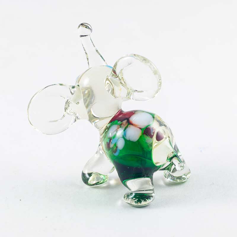 Green Elephant in Glass Figurines Wild  Animals category