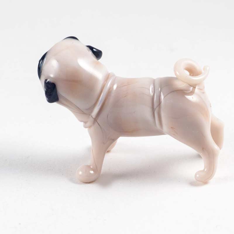 Glass Gray Pug Figurine in Glass Figurines Dogs category