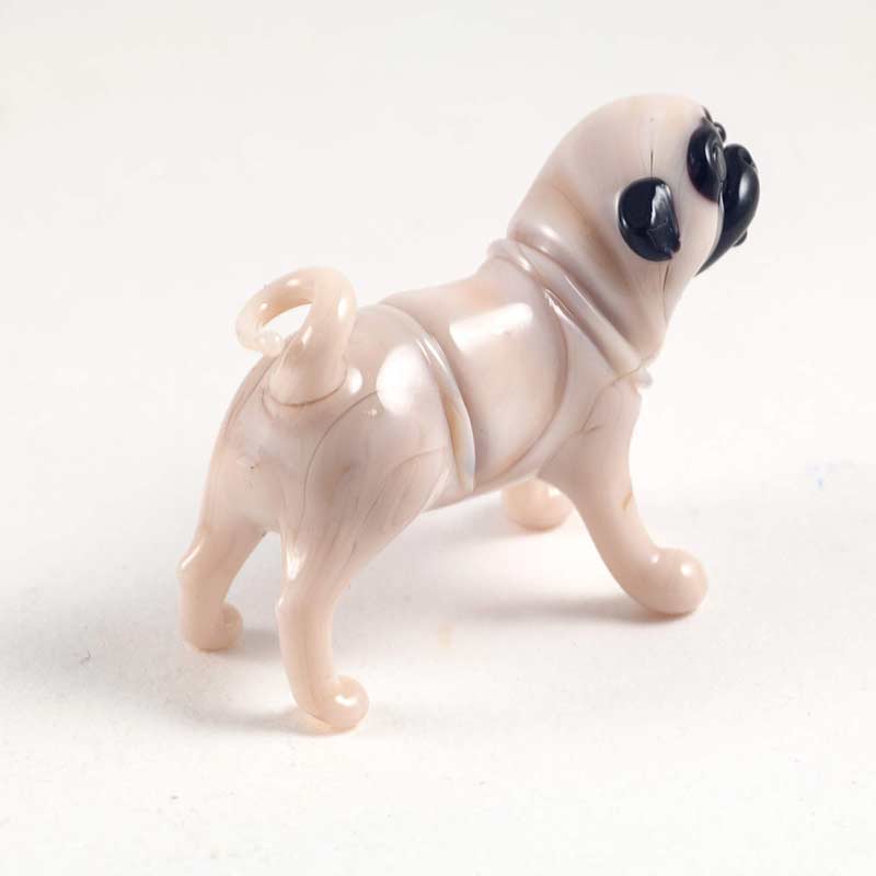 Glass Gray Pug Figurine in Glass Figurines Dogs category