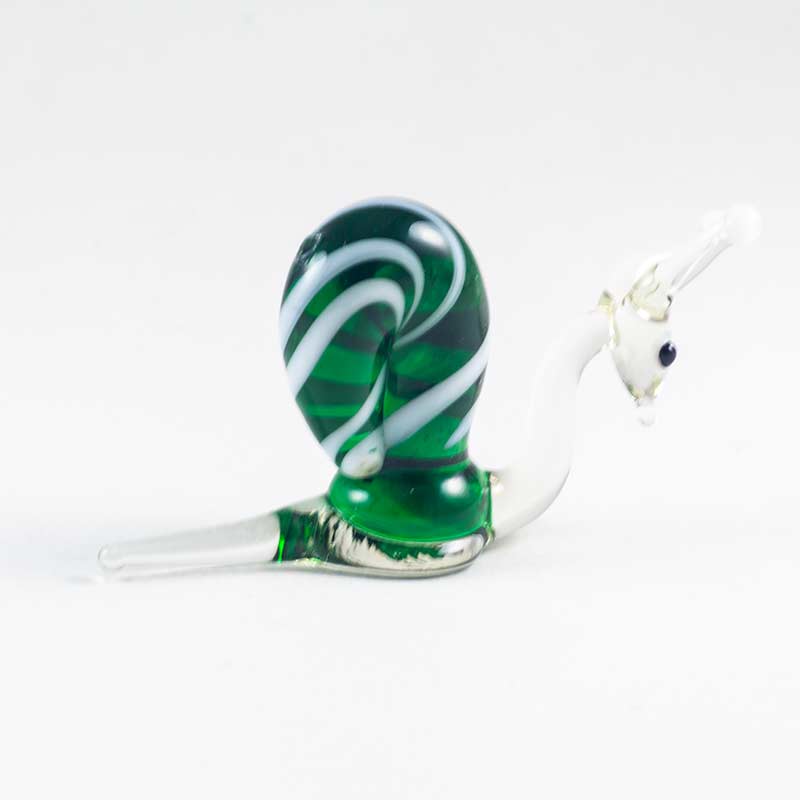 Snail Green Glass Figurine in Glass Figurines Insects category