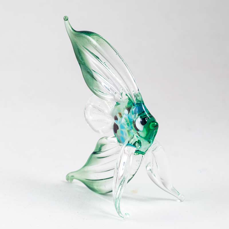 Green Fish Figure in Glass Figurines Sea Life Creatures category