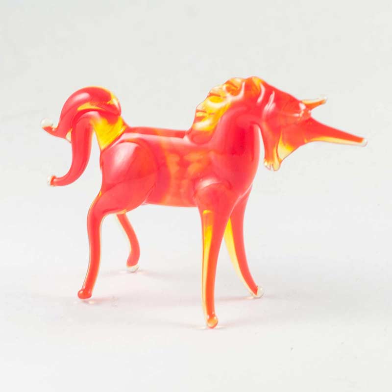 Unicorn Red Figurine in Glass Figurines Wild  Animals category
