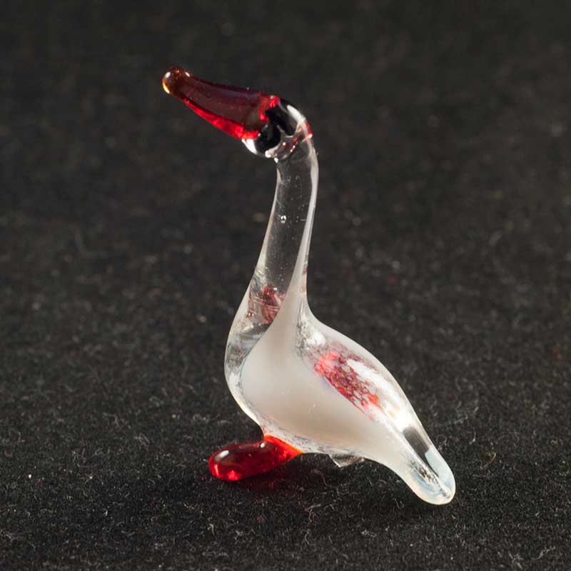 White Goose Mini in Glass Figurines Miniature Figurines category