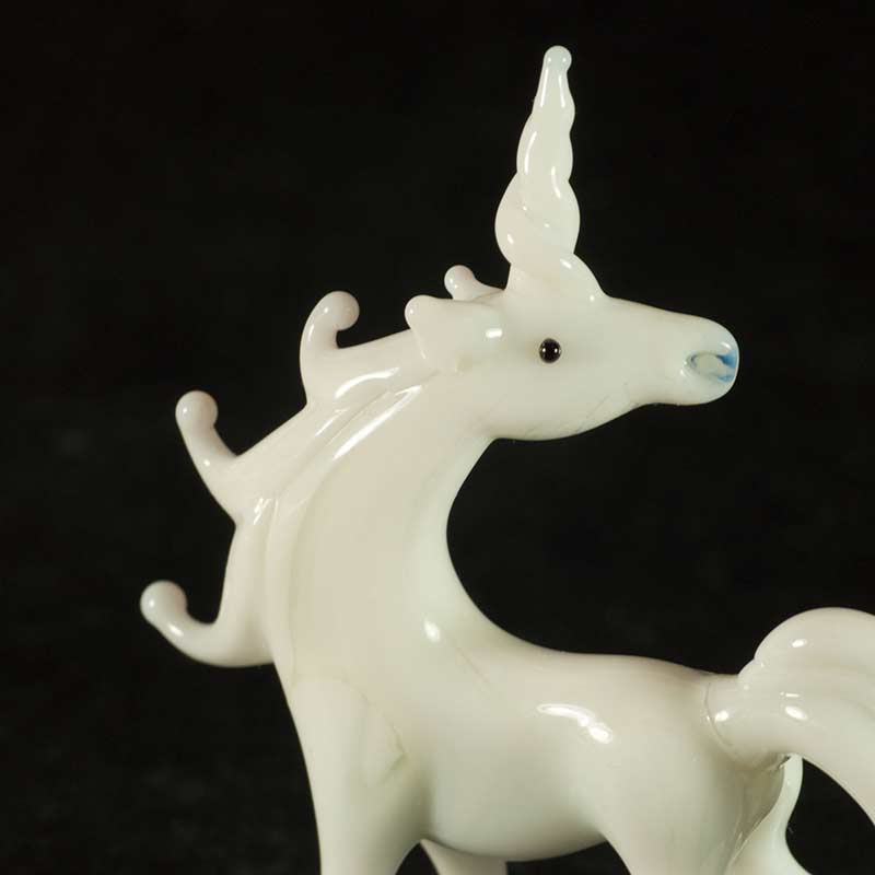 Glass Unicorn Figurine White in Glass Figurines Wild  Animals category