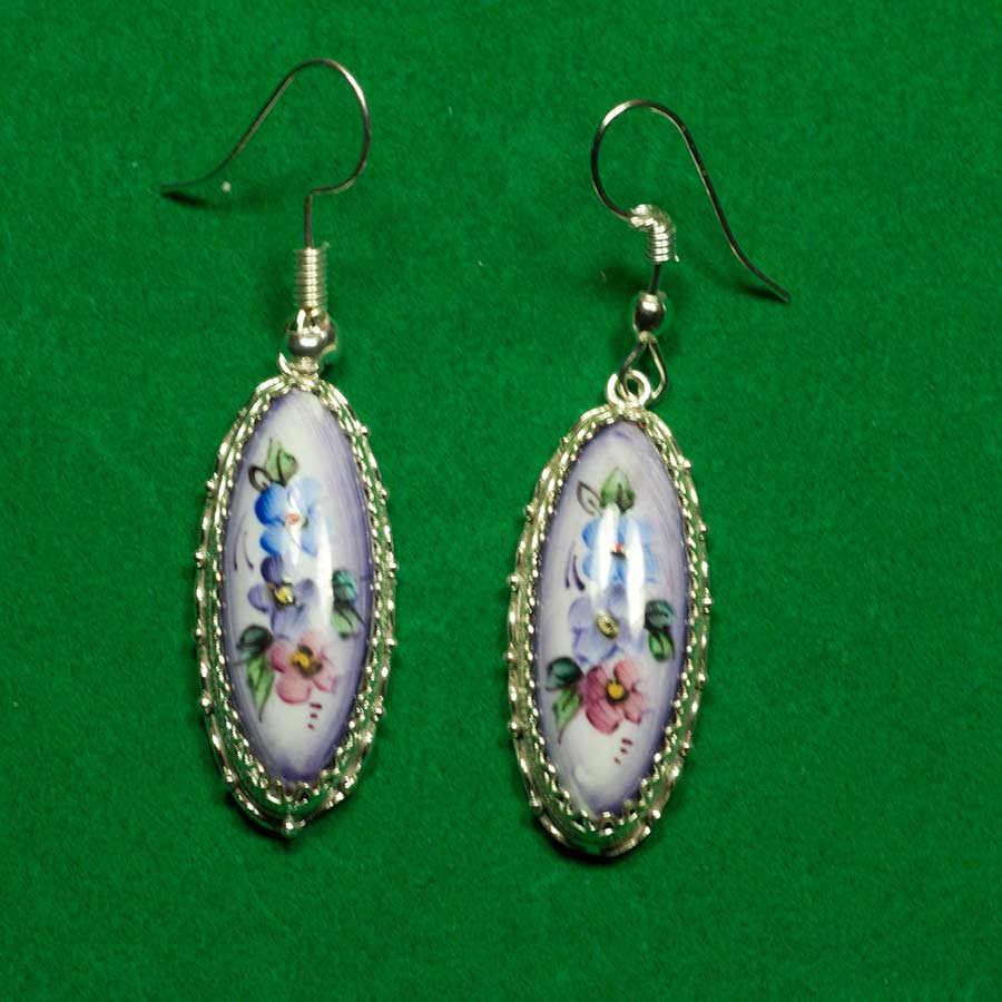 Finift Earrings Bindweed Violet in Finift Jewelry Earrings category